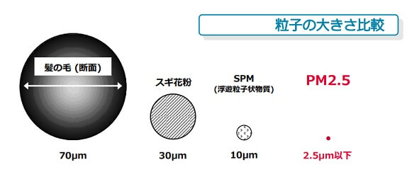 粒子の大きさ比較